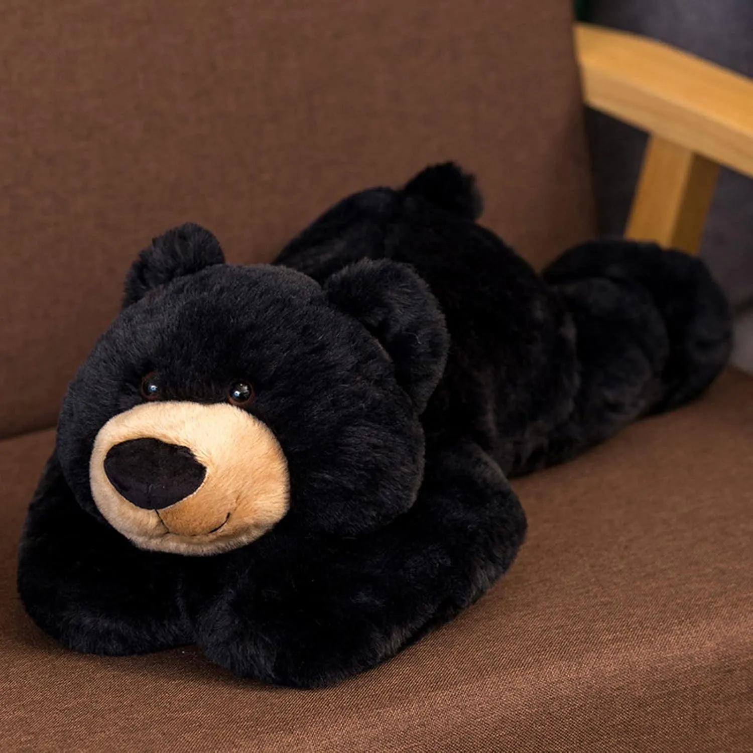 Weighted Stuffed Animals, 19.7" 3.3lbs Weighted Bear Stuffed Animal Toy Cute Black Bear Plush Pillow Weighted Plush Animals Toy