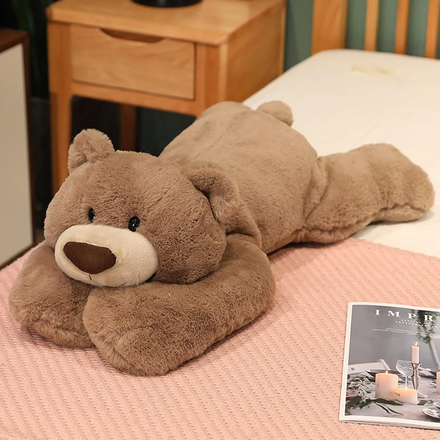 Weighted Stuffed Animals, Weighted Bear Stuffed Animal Toy Cute Brown Bear Plush Pillow Weighted Plush Animals Toy, 11.8"