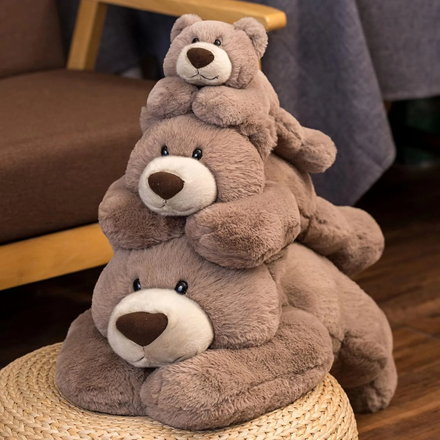 Weighted Stuffed Animals, Weighted Bear Stuffed Animal Toy Cute Brown Bear Plush Pillow Weighted Plush Animals Toy, 11.8"