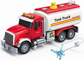 Wenbeier Tanker Truck Toys for Kids with Water Spraying Pump,15" Tow Truck Music Sound and Light for Toddlers Boys Ages 3 4 5 6