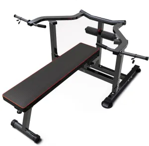 Wesfital Bench Press Set, Chest Press Machine with Independent Converging Arms, Adjustable Flat Incline Bench Press with Dumbbell Rack for Chest, Arm and AB Workouts Home Gym Equipment