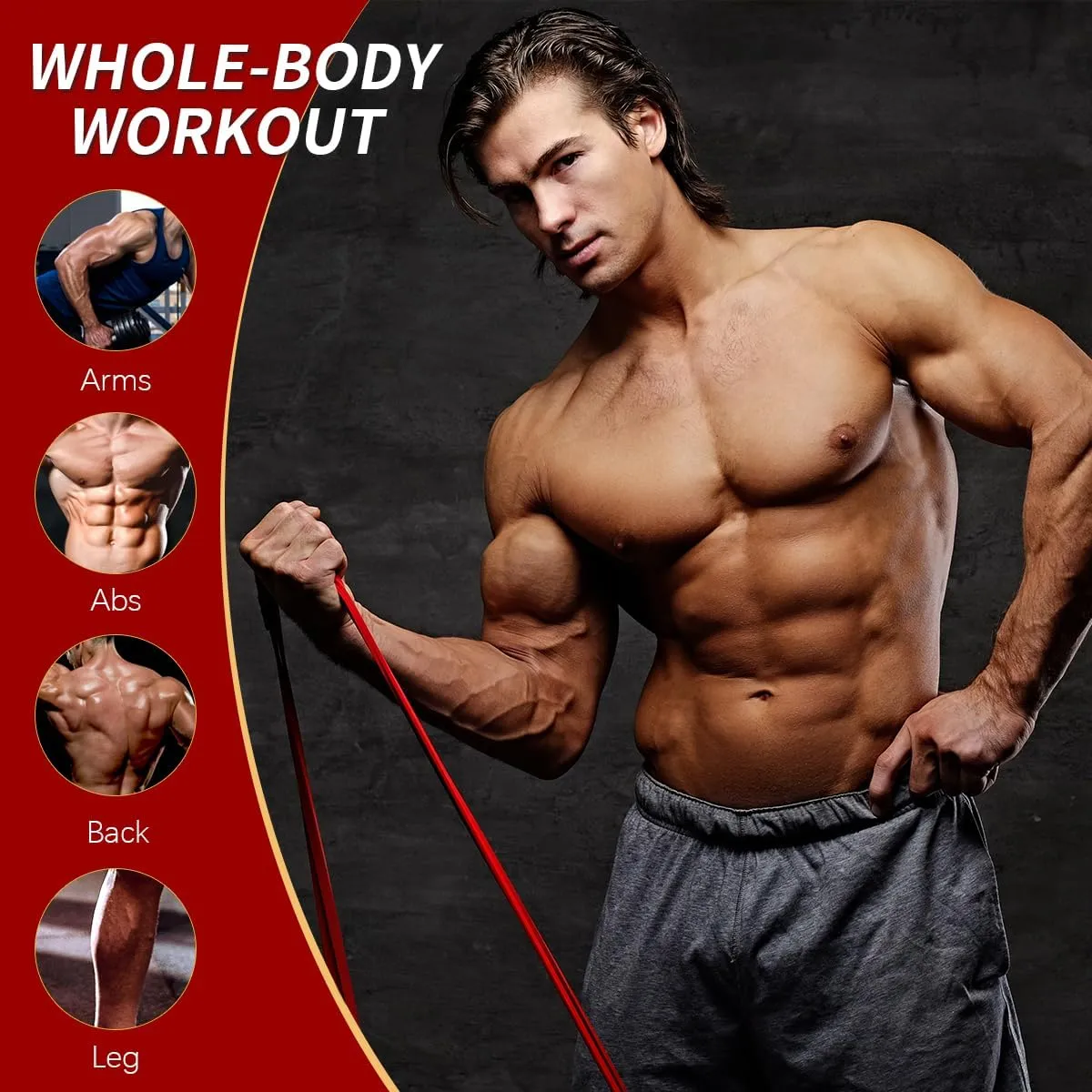 WHATAFIT Resistance Bands, Pull Up Assistance Bands, Exercise Bands, Workout Bands Set for Men and Women Home Fitness, Body Stretching, Strength Training, Physical Therapy