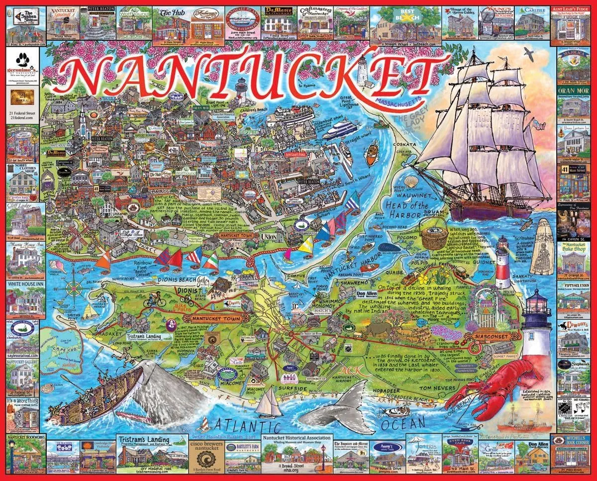 White Mountain Puzzles Nantucket MA - 1000 Piece Jigsaw Puzzle