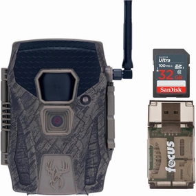 Wildgame Innovations Terra XT 2.0 24MP Cellular Camera with 720p Video (Gray) Bundle with 32GB Memory Card and Card Reader (3 Items)