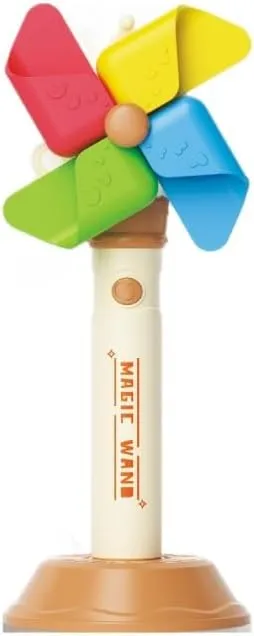 Windmill Bubble Machine for Kids – Automatic Handheld Bubble Wand with Colorful LED Lights, Electric Outdoor Bubble Toy Gift