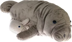Wishpets Stuffed Animal - Soft Plush Toy for Kids - Manatee 17" with Baby 8"