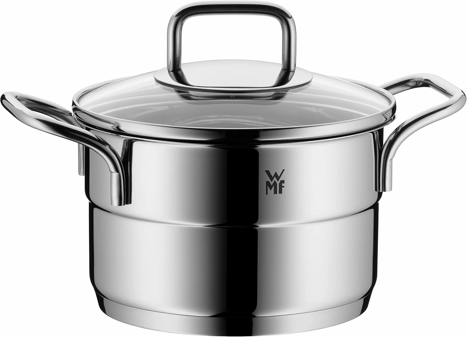 WMF Small Cooking Pot 16 cm Stackable Induction Cooking Pot Suitable for All Standard Hobs Including Induction Small Pot Polished Cromargan Stainless Steel Dishwasher Safe
