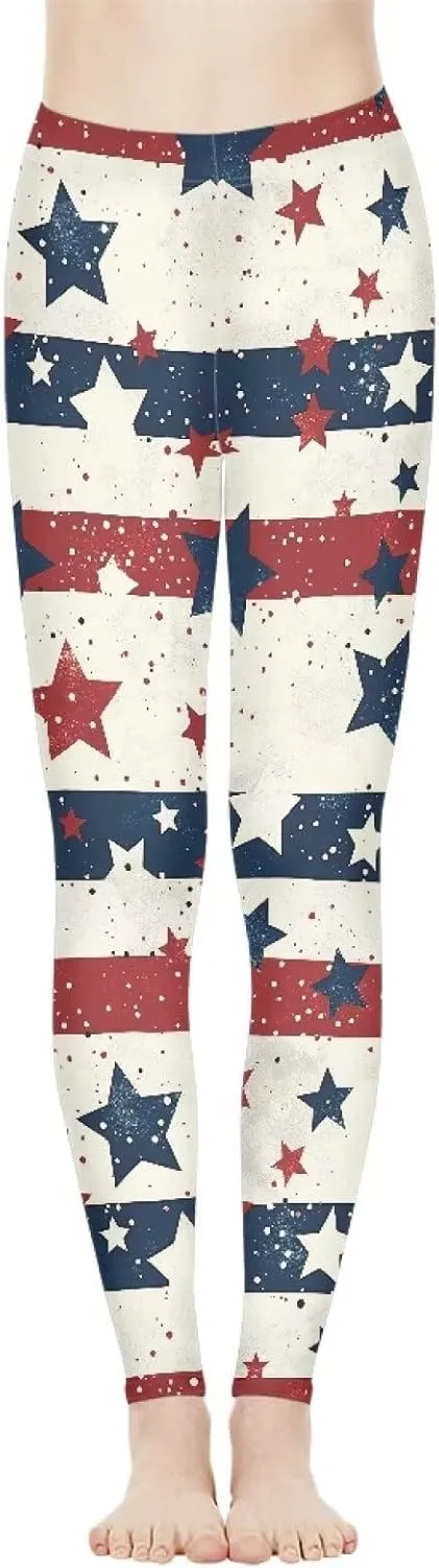Women's Flexible Length Leggings Colorful Skull Flower Print Soft Pants