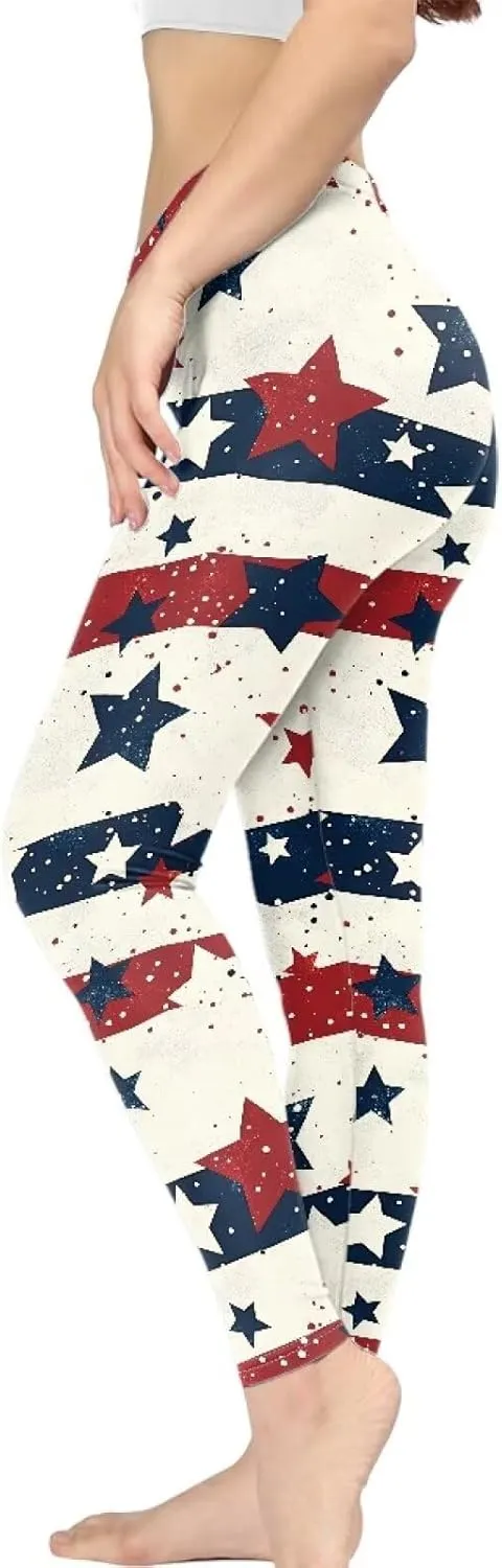 Women's Flexible Length Leggings Colorful Skull Flower Print Soft Pants