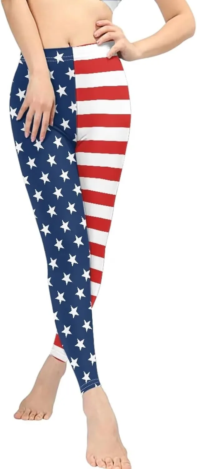 Women's Flexible Length Leggings Colorful Skull Flower Print Soft Pants