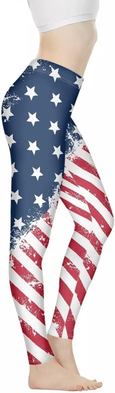 Women's Flexible Length Leggings Colorful Skull Flower Print Soft Pants