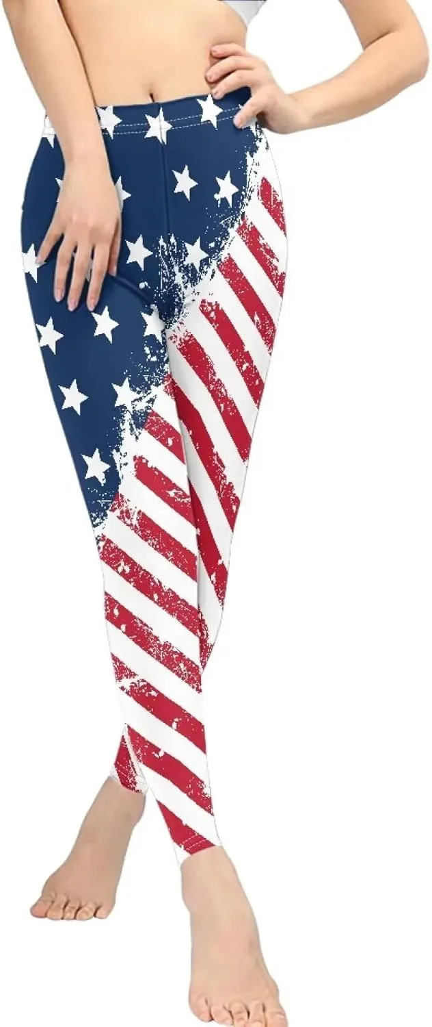 Women's Flexible Length Leggings Colorful Skull Flower Print Soft Pants