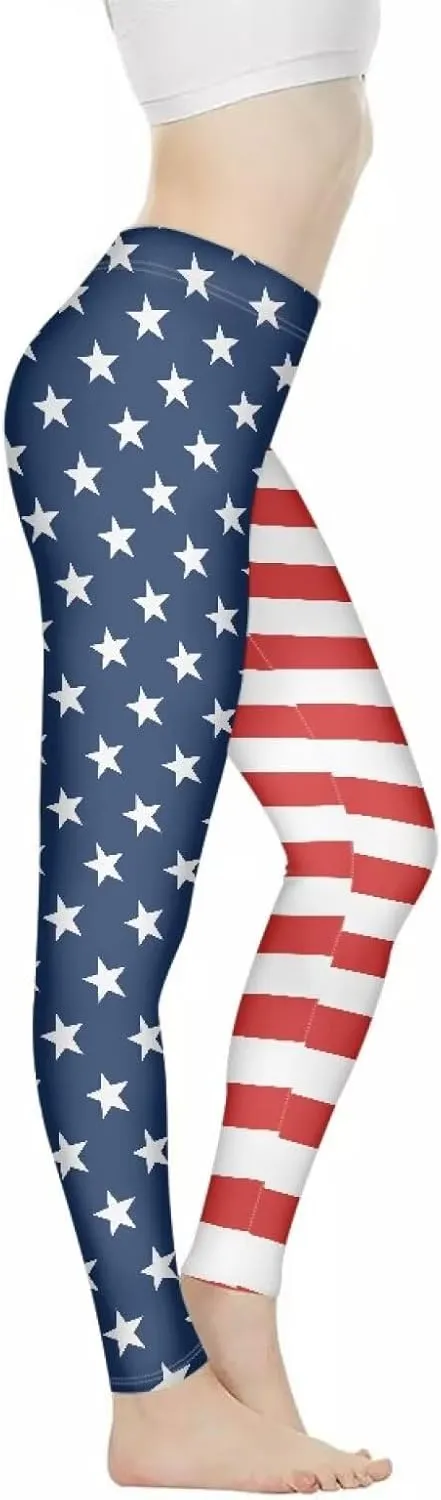 Women's Flexible Length Leggings Colorful Skull Flower Print Soft Pants