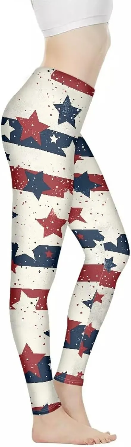 Women's Flexible Length Leggings Colorful Skull Flower Print Soft Pants