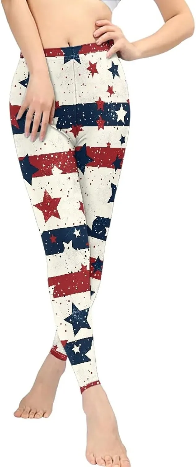 Women's Flexible Length Leggings Colorful Skull Flower Print Soft Pants