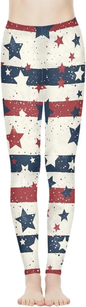 Women's Flexible Length Leggings Colorful Skull Flower Print Soft Pants