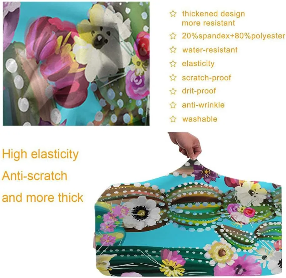 Wondertify Blooming Cactus Travel Suitcase Protector Colorful Cacti Cute Succulents Cactuses Flowers Washable Elastic Luggage Cover With Concealed Zipper Fits 18-21 Inch