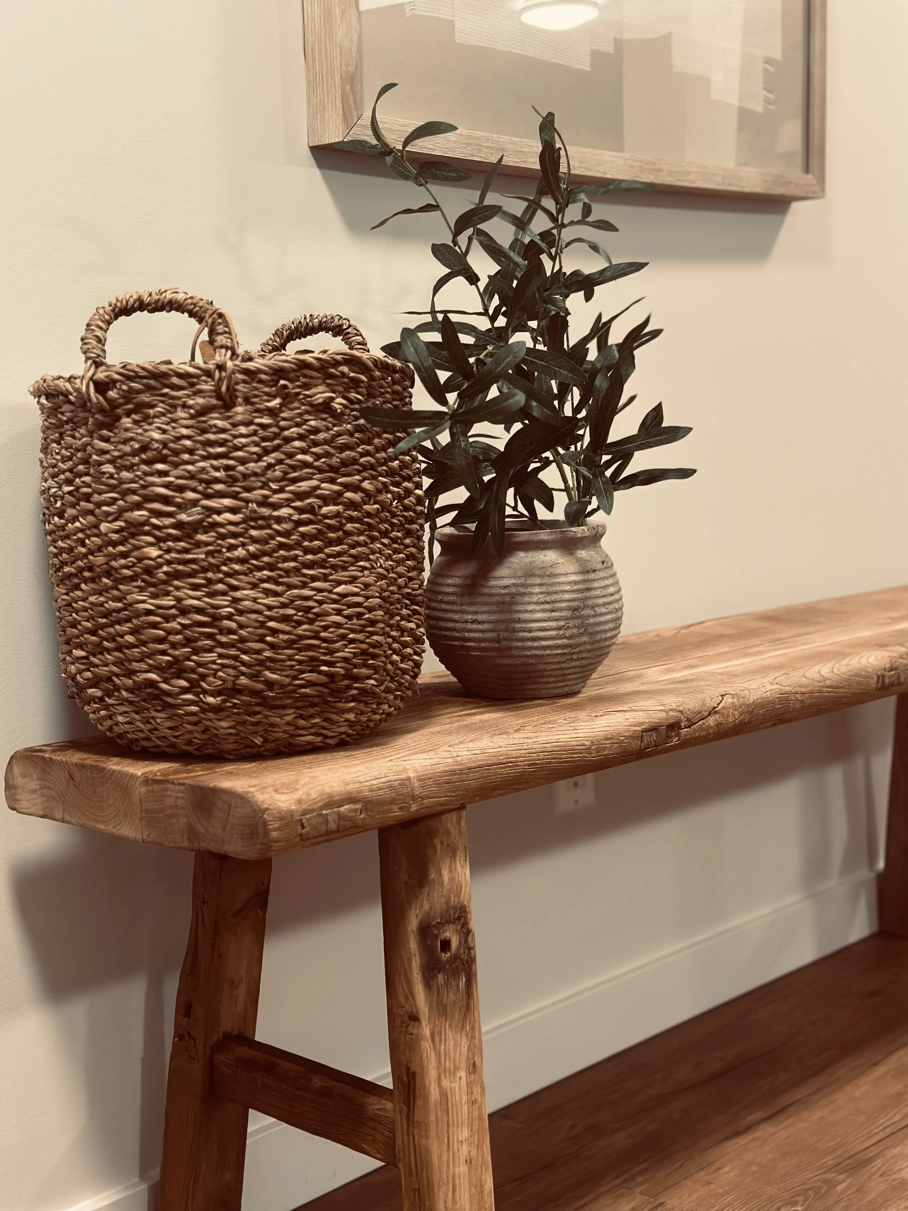 Wooden Bench 67 in, Natural