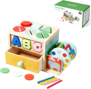 Wooden Shape Sorter Toys for Toddlers 24 Months and Over, Montessori Color Sorting Blocks, Fine Motor Skills Developmental Toys, Shape Sorting & Stacking Sorting Toys for Boys and Girls