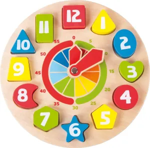 Wooden Toys Shape Sorting Learning Clock Educational Toy playset Designed for Children 3 , Multi (4764)