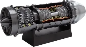WS-15 Jet Aircraft Turbofan Engine Model Kit That Run, 50 PCS 1/18 DIY Assembly Turbojet Engine Turbine 3D Printed Engine Model, Build Your Own Working Turbofan Engine
