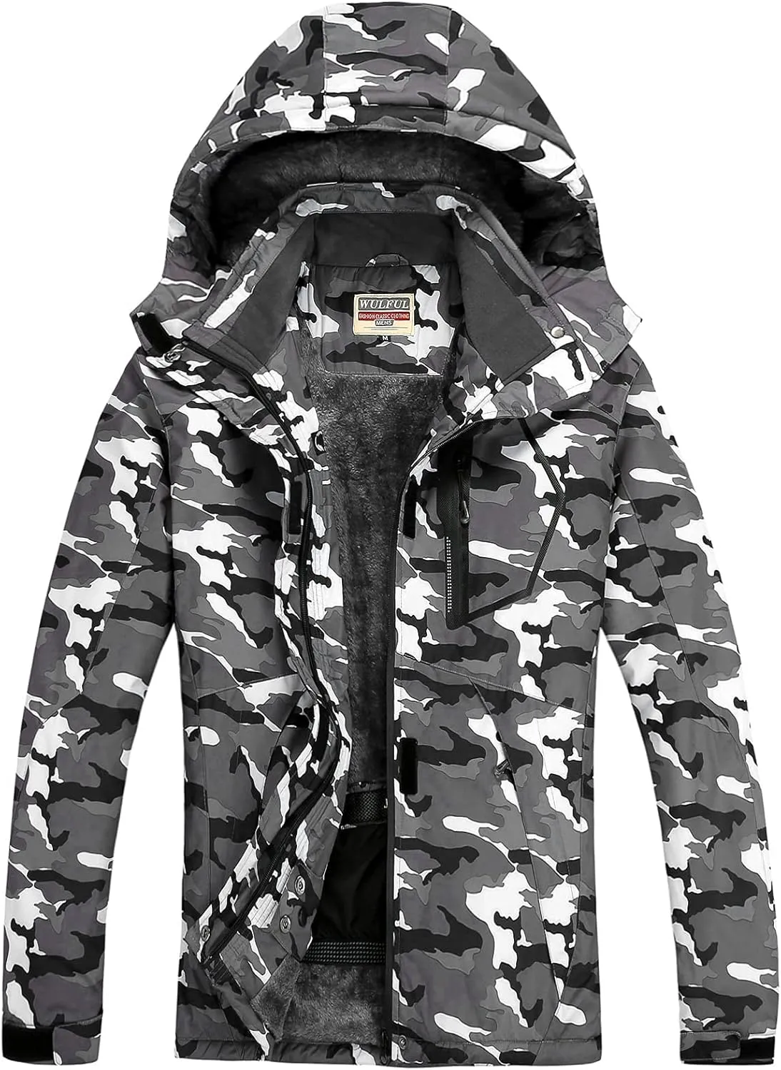 WULFUL Women’s Waterproof Snow Ski Jacket Mountain Windproof Winter Coat with Detachable Hood