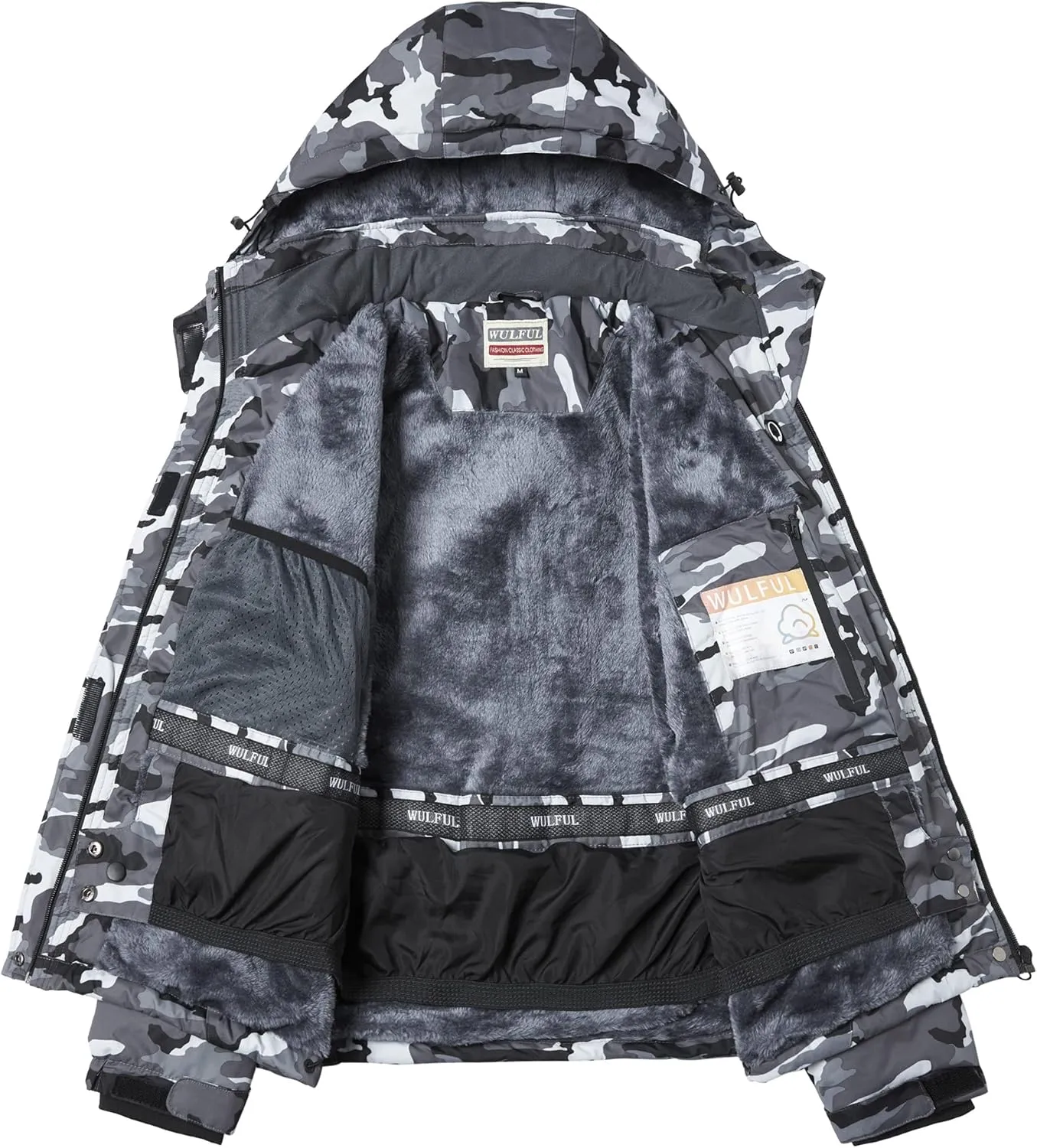 WULFUL Women’s Waterproof Snow Ski Jacket Mountain Windproof Winter Coat with Detachable Hood