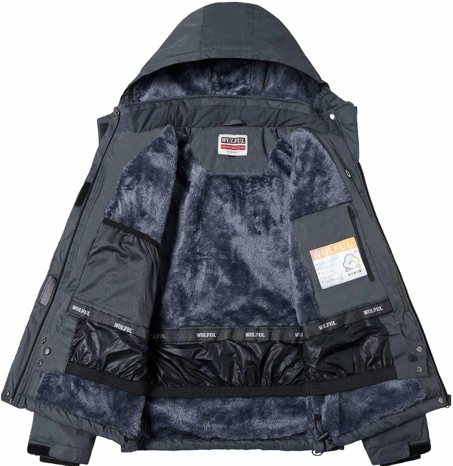 WULFUL Women’s Waterproof Snow Ski Jacket Mountain Windproof Winter Coat with Detachable Hood