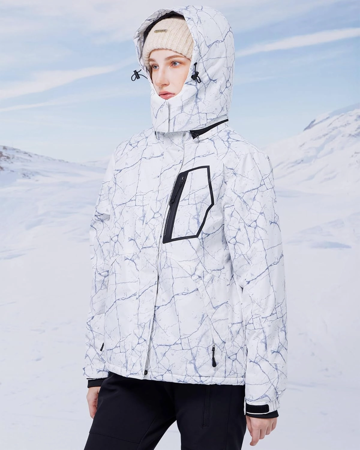 WULFUL Women’s Waterproof Snow Ski Jacket Mountain Windproof Winter Coat with Detachable Hood