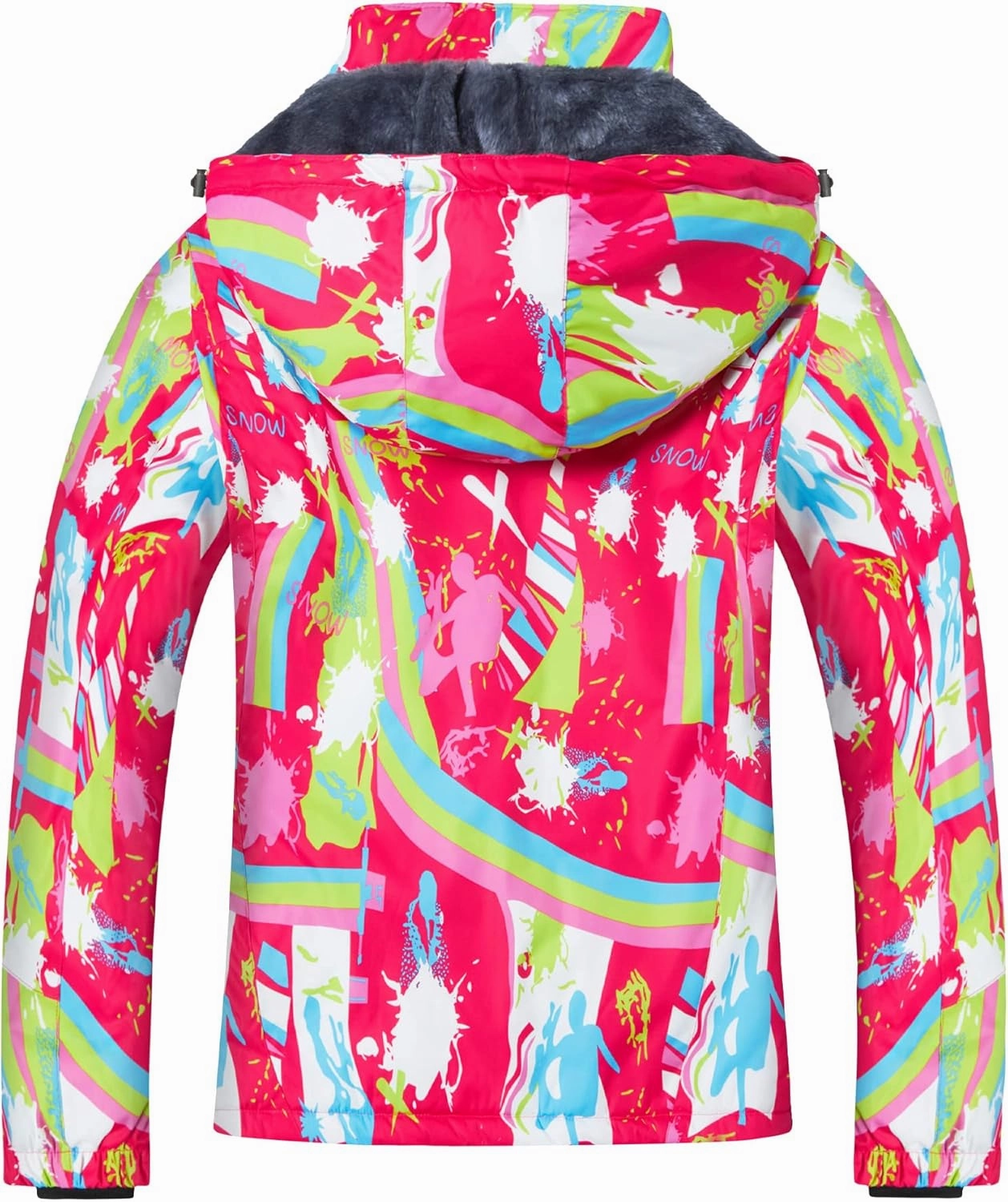 WULFUL Women’s Waterproof Snow Ski Jacket Mountain Windproof Winter Coat with Detachable Hood