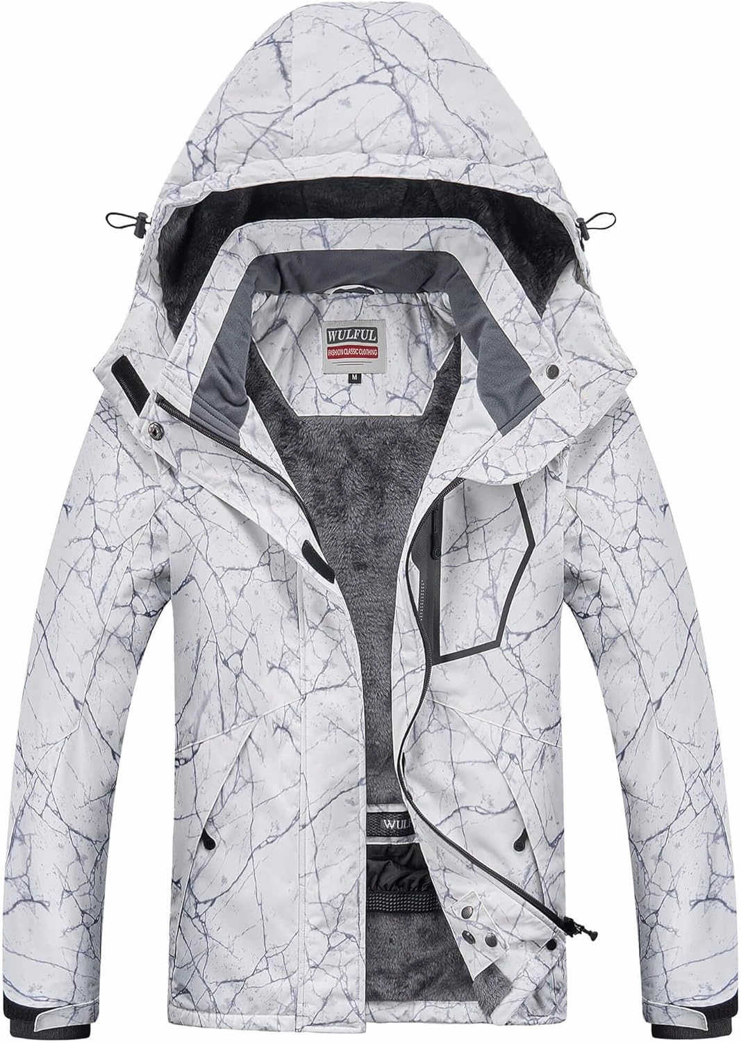 WULFUL Women’s Waterproof Snow Ski Jacket Mountain Windproof Winter Coat with Detachable Hood