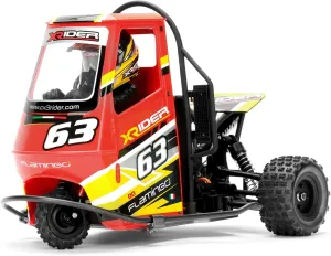 X-Rider Flamingo 1/8 Piaggio Ape 2.4G 3WD Rc Car Electric Tricycle RTR Model 2 in 1 ESC High Speed RC Car Outdoor Vehicle (X-Rider 1/8 Red)