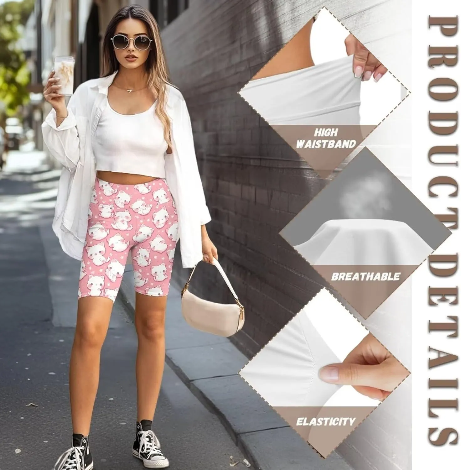 Xhuibop Biker Shorts Women Tummy Control Workout Shorts High Waist Yoga Shorts Seamless Running Shorts Gym Shorts Womens