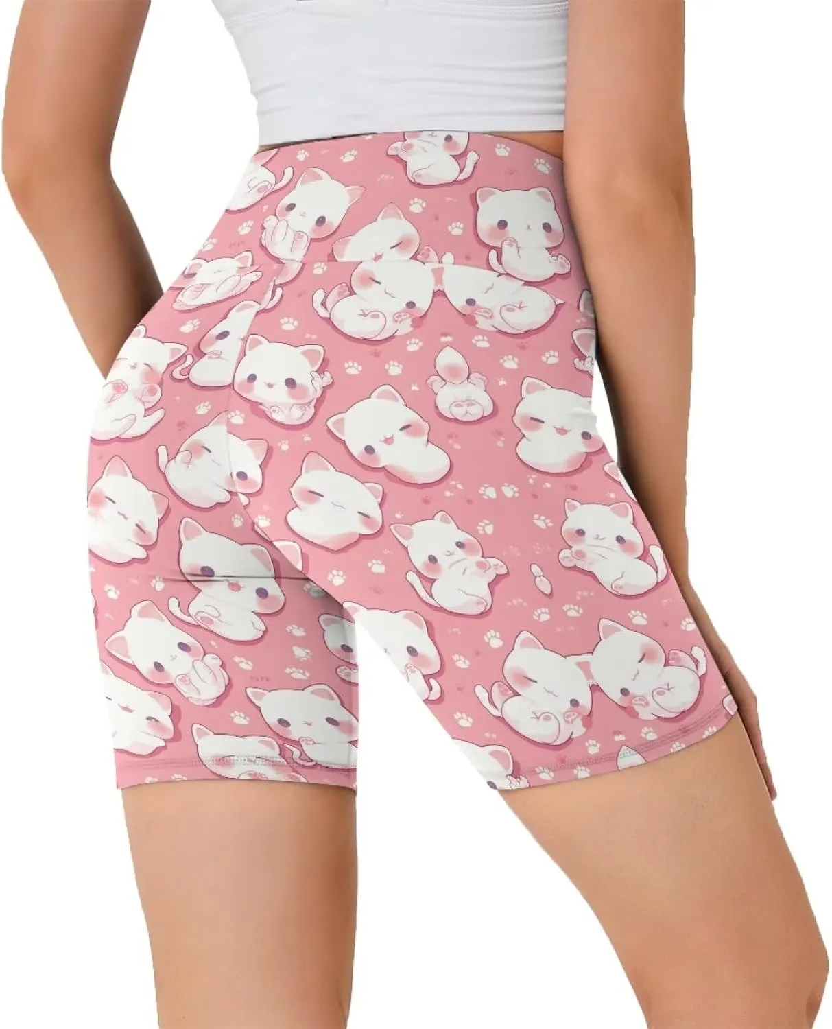 Xhuibop Biker Shorts Women Tummy Control Workout Shorts High Waist Yoga Shorts Seamless Running Shorts Gym Shorts Womens