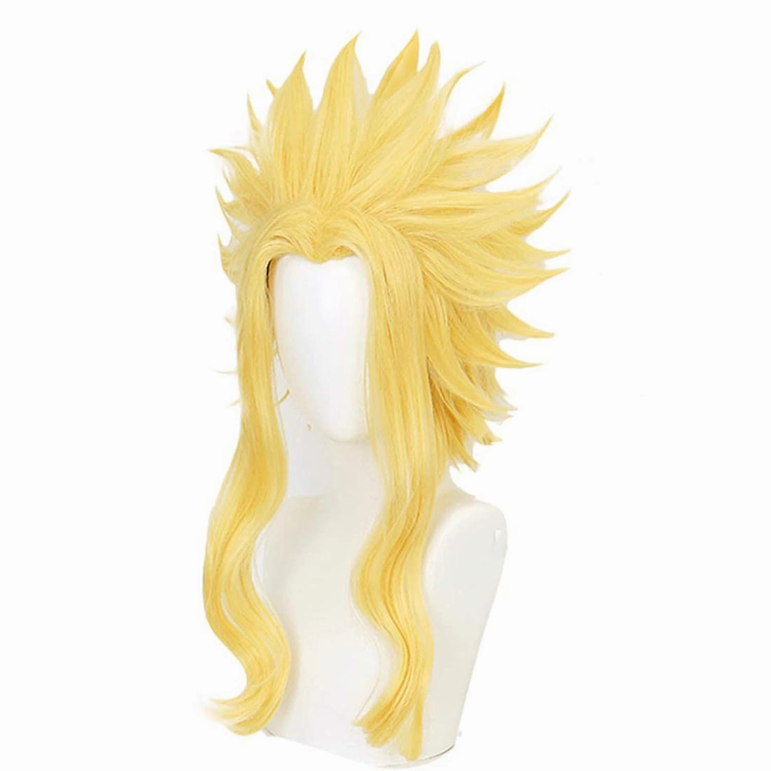 XiongXiongLe All Might Cosplay Wig Anime Men's Costume Blonde Short Synthetic Hair Wigs for Adult Cos Anime Party Halloween Christmas Comic