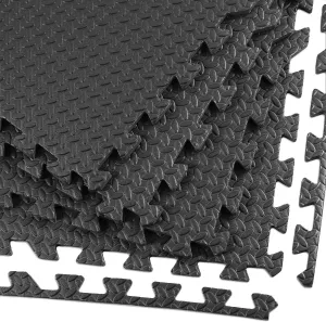 Xspec 3/8" Thick 100 sq. ft. Interlocking Gym EVA Foam Floor Mats (24" x 24", 25 pcs)