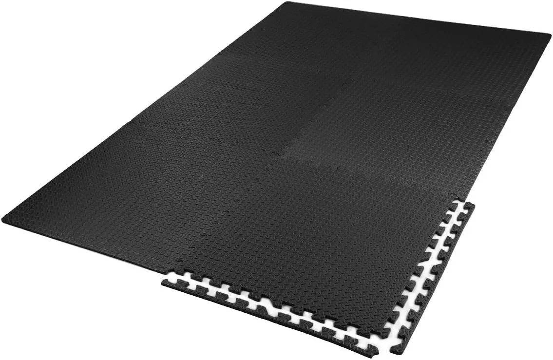 Xspec 3/8" Thick 100 sq. ft. Interlocking Gym EVA Foam Floor Mats (24" x 24", 25 pcs)