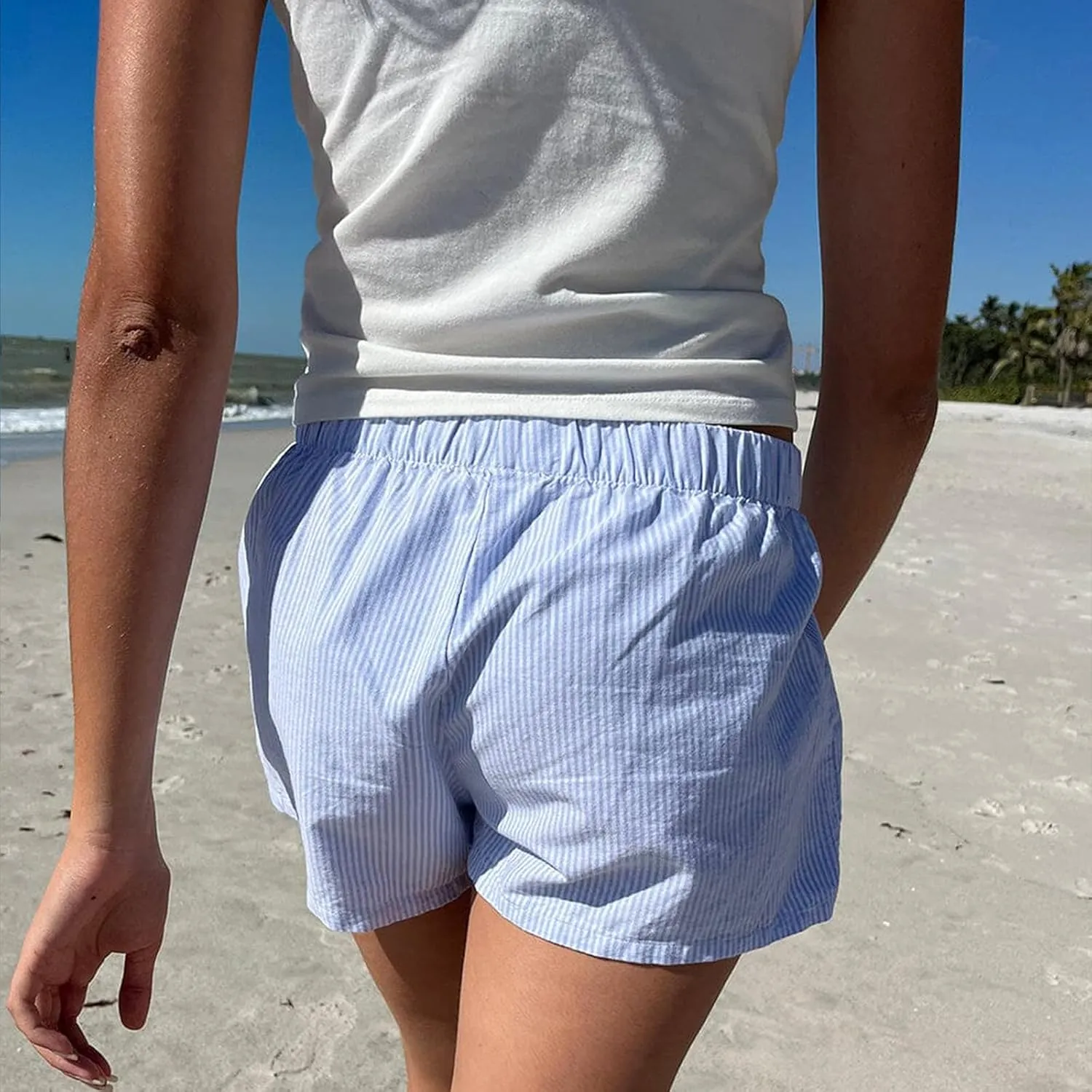 Y2k Plaid Shorts Cute Baggy Ginghem Boxer Shorts for Women Checked Lounge Pajama Bottom Preppy Sleep Pj Shorts