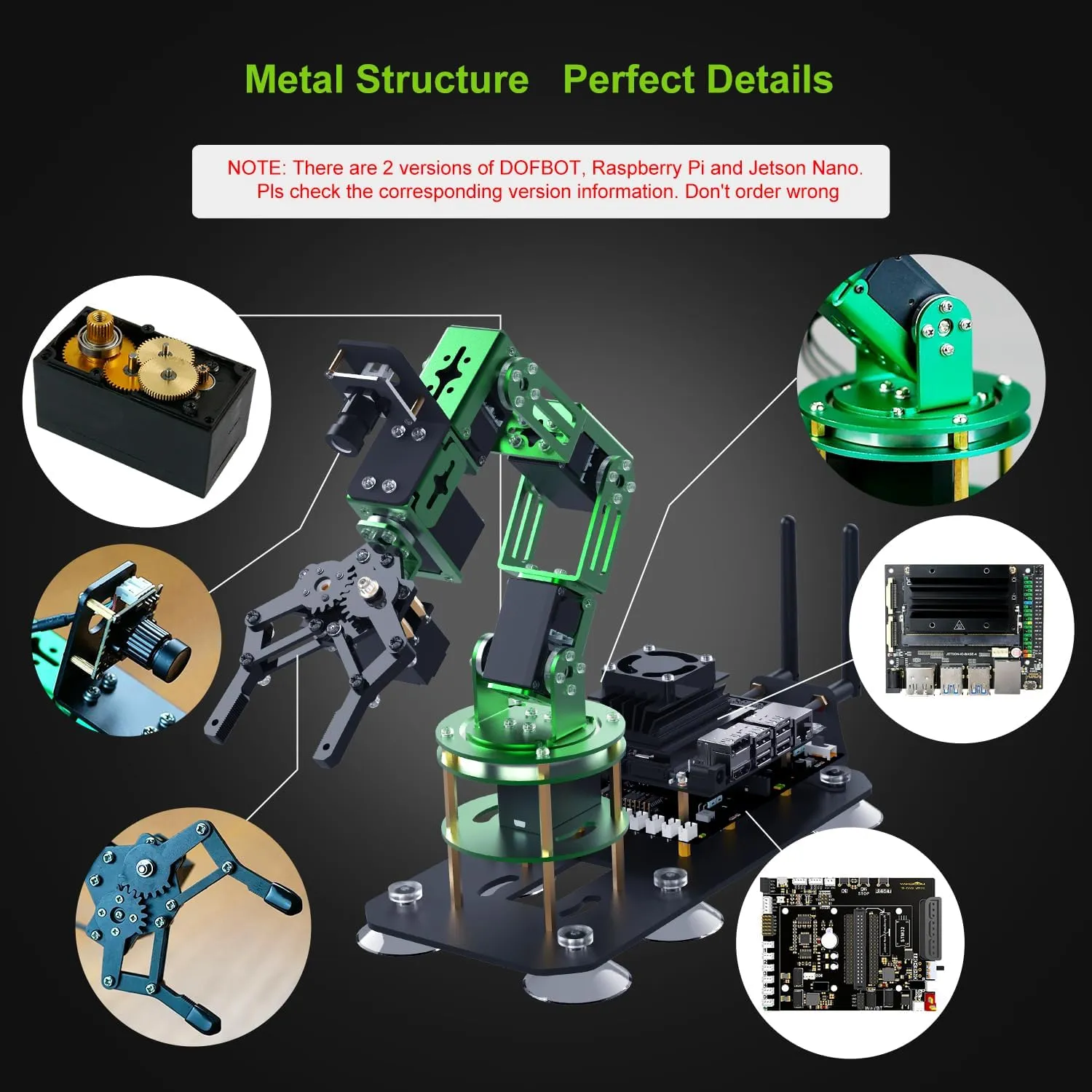 Yahboom Robot Arm for Jetson Nano 4GB 6-DOF AI Robotic Hand for Adults App Controlled ROS Programmable Open Source Robotics with Camera Visual Identity (with Jetson Nano B01)