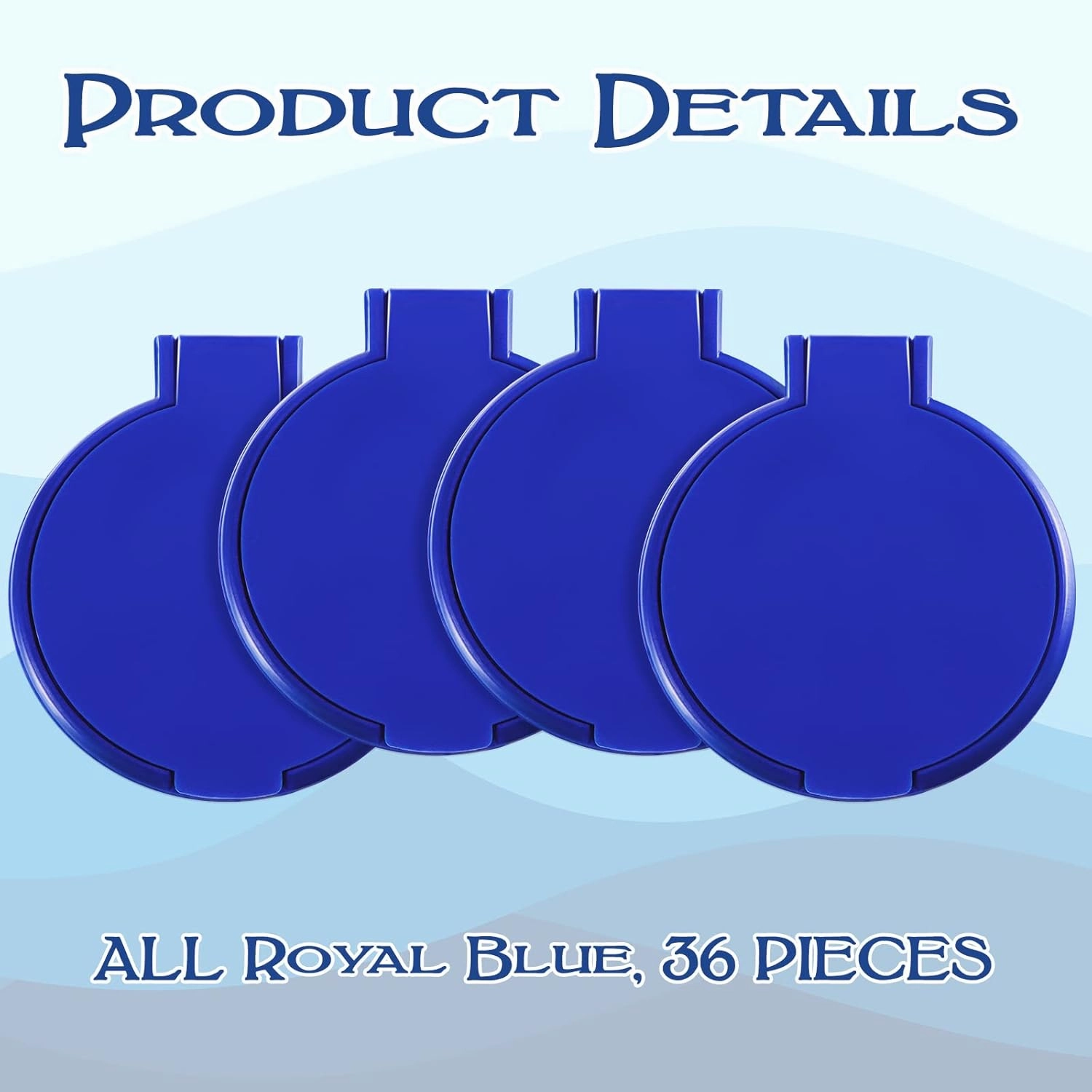 Yalikop 36 Pcs Compact Mirror Bulk Portable Round Makeup Mirror Mini Foldable for Purse Women Travel Daily Use Mother‘s Day Gifts (Royal Blue)
