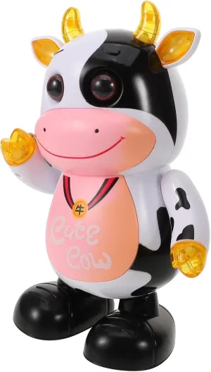 Yardwe 1Pc Electric Dancing Cattle Lovely Mascot Cow Musical Plaything for Encourages Active Play and Imagination Safe Smooth Surface for Delicate Skin Party Supply