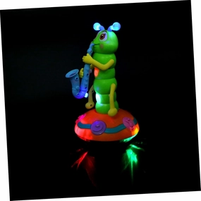 Yardwe 1pc Funny Electronic Light Music Caterpillar Battery Powered Educational Present with Wheels for Interactive Play and Dazzling Visual Effects Random Color
