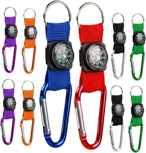 YARNOW 10pcs Portable Keychain Compass with Snap Hook Lightweight Compasses for Hiking Camping Fishing and Party Favors Random Color