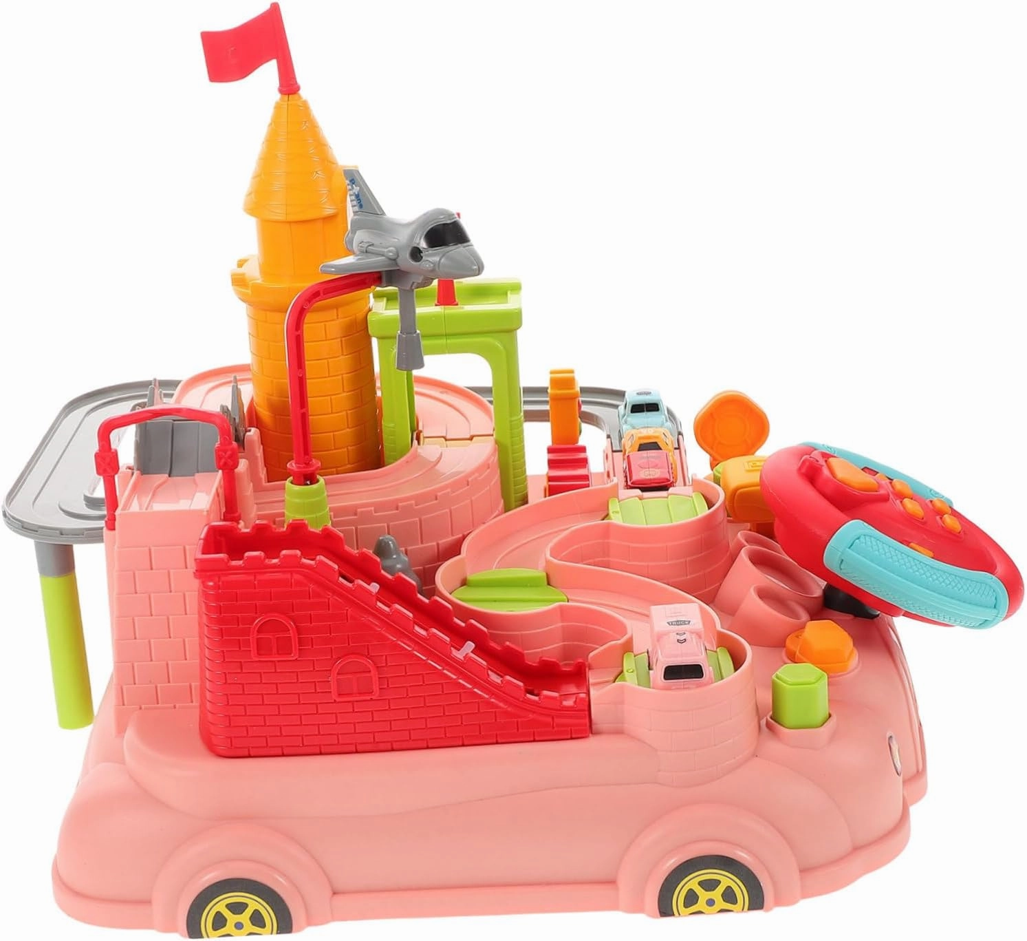YARNOW 1Set Car Racing Adventure Track for Fun Set with Cars Interactive Parking Unisex Play for Boys and Ages Safe Construction
