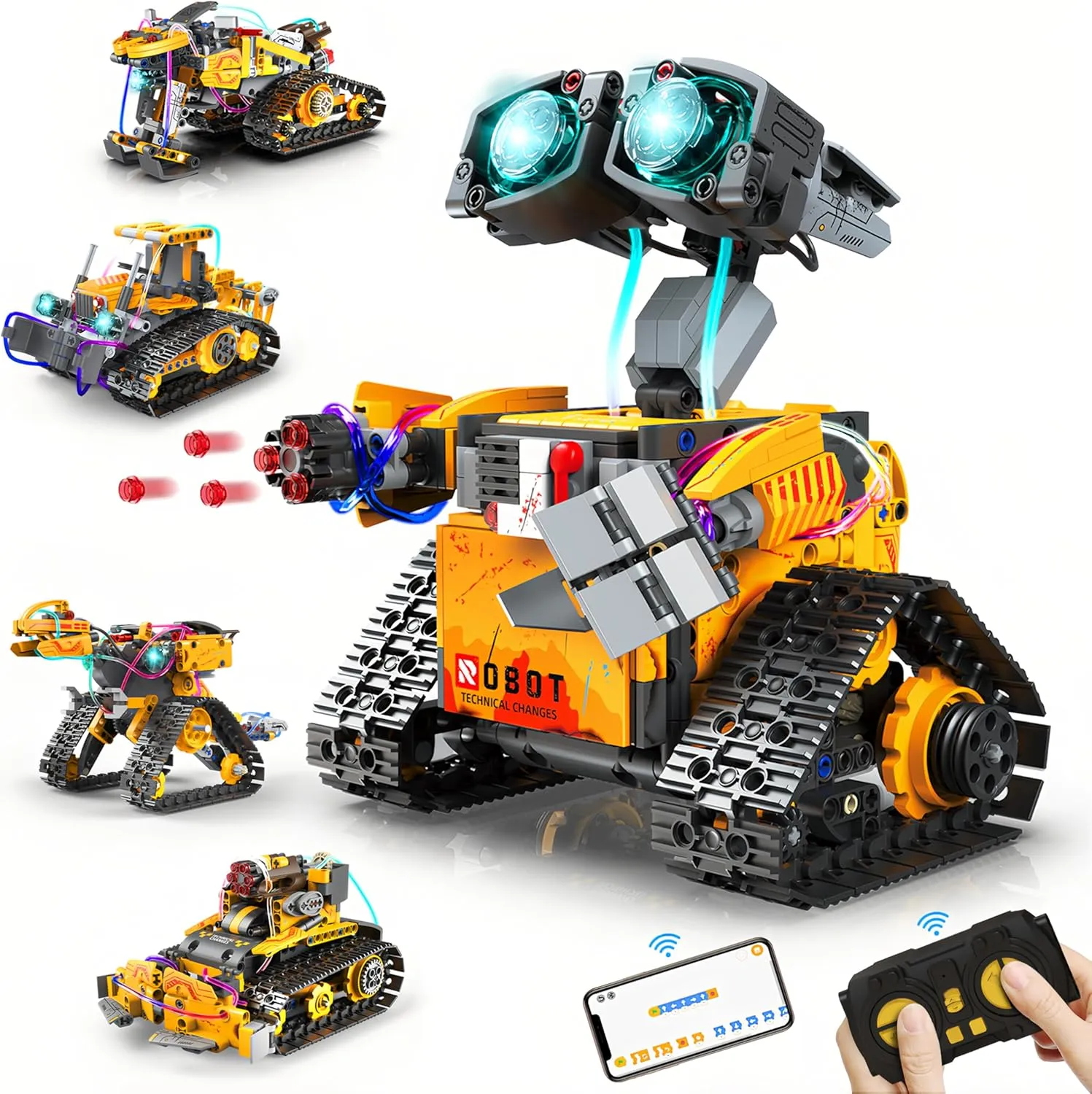 Yerloa 673PCS Robot Toys for 8-12 Year Old Boys Gift, 5 in 1 Robotics for Kids 8-13, App & Remote Control Robot Building Set, STEM Toys for Boys Age 8-14, Science Kit Birthday Gift for 8 9 10 11 12 