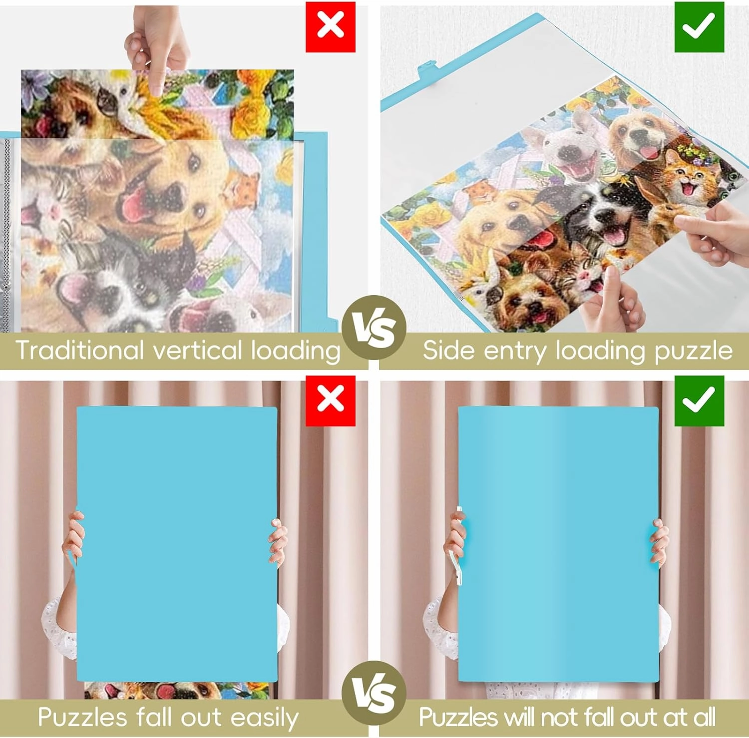 YMNLWZ Puzzle Storage Folder for 1000-Pieces, Keeping Large Capacity Jigsaw Puzzles, Space-Saving Organizer Accessory, Portable keeper with 20 Pockets, Dustproof & Protective Puzzles Accessory