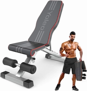 Yoleo Adjustable Weight Bench, 660 LBS Foldable Workout Bench for Home Gym, Compact Bench Press for Full Body Workout with Fast Folding, Strength Training, Incline & Decline