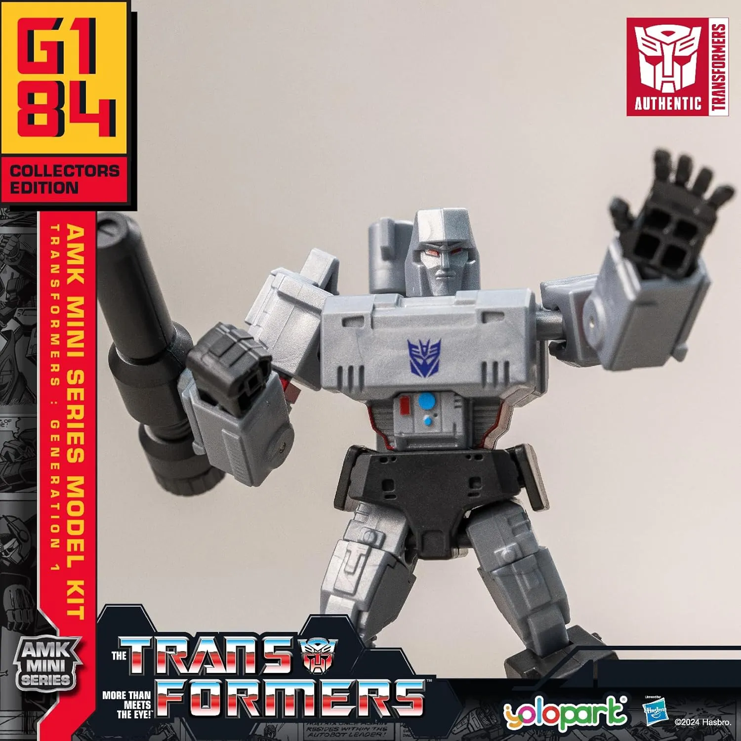 YOLOPARK Optimus Prime and Megatron Transformer Toy 2-Pack, AMK Mini Series Transformers G1 Action Figures,4.72 Inch Highly Articulated Autobot and Decepticon Easter Toys for Kids Age 8 ,No Converting