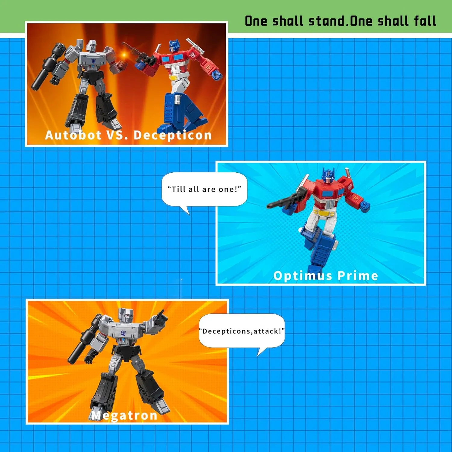 YOLOPARK Optimus Prime and Megatron Transformer Toy 2-Pack, AMK Mini Series Transformers G1 Action Figures,4.72 Inch Highly Articulated Autobot and Decepticon Easter Toys for Kids Age 8 ,No Converting