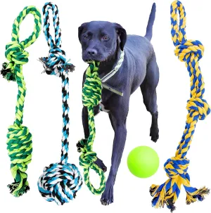 Youngever Dog Rope Toys, Puppy Chew Toys Dog Toys for Medium to Large Dogs (4 Pack)